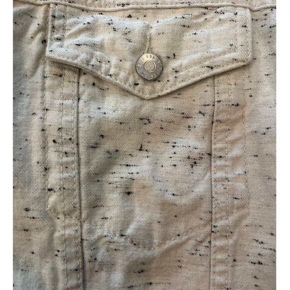 Urban Outfitters BDG White Heathered Denim Jacket Size Small Black Confetti - Picture 6 of 6